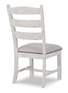 Beige/White Dining Chairs, back view; sold as a matching pair; tables, additional chairs and accessories excluded - 2