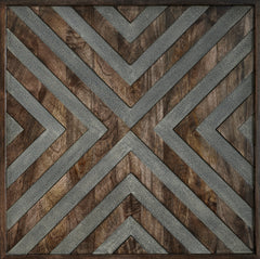 Walnut-Finish Mango Wood End Table with Diamond Sides, side panel detail - 4