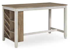 White/Light Brown / Counter Height Table Only, angle view; one table included; chairs, stools and benches excluded; additional furniture and accessories excluded - 1