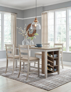 White/Light Brown / Counter Height Table Only, additional product view; one table included; chairs, stools and benches excluded; additional furniture and accessories excluded - 11