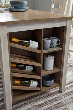 White/Light Brown / Counter Height Table Only, design detail; one table included; chairs, stools and benches excluded; additional furniture and accessories excluded - 12