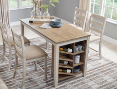 White/Light Brown / Counter Height Table Only, additional product view; one table included; chairs, stools and benches excluded; additional furniture and accessories excluded - 17
