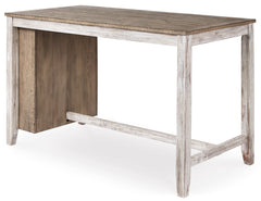 White/Light Brown / Counter Height Table Only, alternate side view; one table included; chairs, stools and benches excluded; additional furniture and accessories excluded - 19