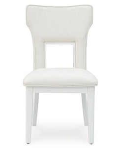 White Dining Chairs, front view; sold as a matching pair; tables, additional chairs and accessories excluded - 3