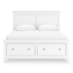 White / Storage Panel Bed / Queen, view 2; selected furniture only; mattress bedding and accessories excluded - 11