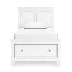 White / Storage Panel Bed / Twin, view 2; selected furniture only; mattress bedding and accessories excluded - 20