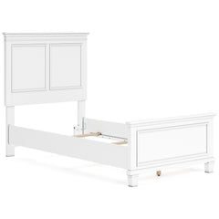 White / Panel Bed + Nightstand / Twin, view 1; selected furniture only; mattress bedding and accessories excluded - 39