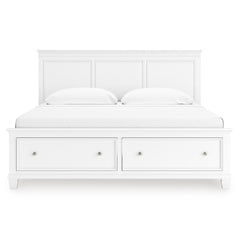 White / Storage Panel Bed / King, view 2; selected furniture only; mattress bedding and accessories excluded - 56