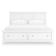 White / Storage Panel Bed / California King, view 2; selected furniture only; mattress bedding and accessories excluded - 65