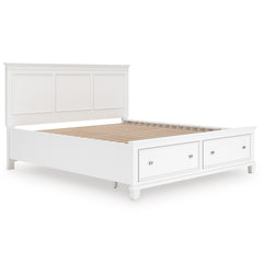 White / 5pc Set with Storage Panel Bed / California King, view 1; selected furniture only; mattress bedding and accessories excluded - 68