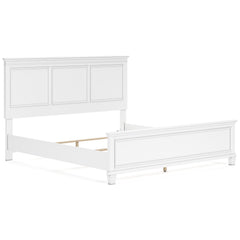 White / Panel Bed + Nightstand / King, view 1; selected furniture only; mattress bedding and accessories excluded - 75
