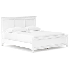 White / Panel Bed + Nightstand / California King, view 1; selected furniture only; mattress bedding and accessories excluded - 84