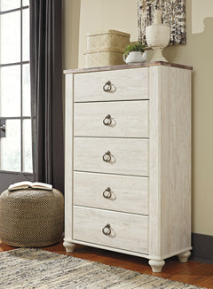 Whitewash / Chest, component view 3; only selected configuration included; mattress bedding and accessories excluded - 103