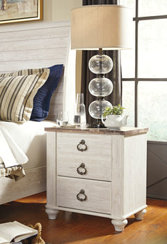 Whitewash / Nightstand, component view 3; only selected configuration included; mattress bedding and accessories excluded - 106