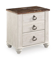 Whitewash / Panel Bed + Nightstand / Queen, component view 3; only selected configuration included; mattress bedding and accessories excluded - 5