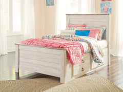 Whitewash / Storage Bed (2 Underbed Drawers) / Full, component view 1; only selected configuration included; mattress bedding and accessories excluded - 57