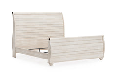 Whitewash / Curved Sleigh Bed + Nightstand / King, component view 1; only selected configuration included; mattress bedding and accessories excluded - 77