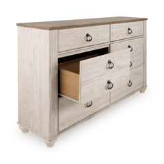 Whitewash / Dresser, component view 3; only selected configuration included; mattress bedding and accessories excluded - 97