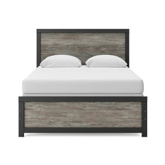 Black/Gray Panel Bed Queen, view 2; selected furniture only; mattress foundation bedding and accessories excluded - 38