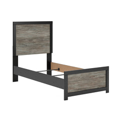 Black/Gray Panel Bed + Nightstand Twin, view 1; selected furniture only; mattress foundation bedding and accessories excluded - 48