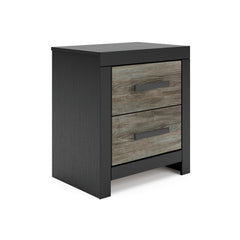 Black/Gray Panel Bed + Nightstand Twin, view 2; selected furniture only; mattress foundation bedding and accessories excluded - 49