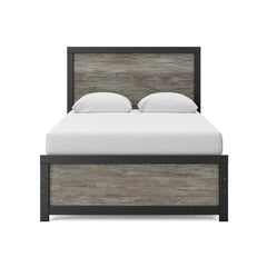 Black/Gray Panel Bed Full, view 2; selected furniture only; mattress foundation bedding and accessories excluded - 56