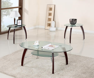 3302 3PC CHERRY GLASS C/E TABLE SET