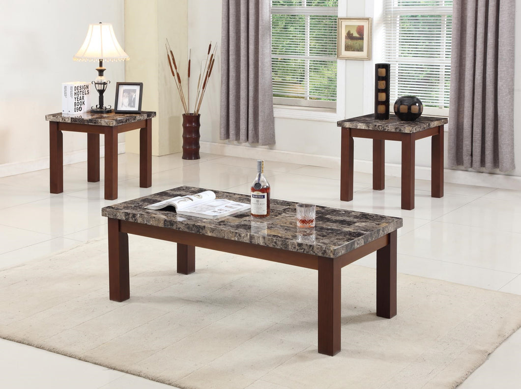 3320  3PC MARBLE TOP TABLE SET