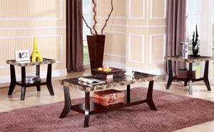 3388 FAUX MARBLE COFFEE AND END TABLE SET