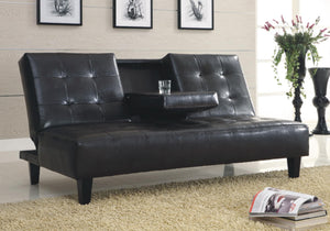 4414K  BLACK PU SOFA BED