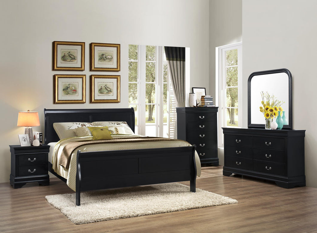 B295 BLACK LOUIS PHILIPPE BEDROOM