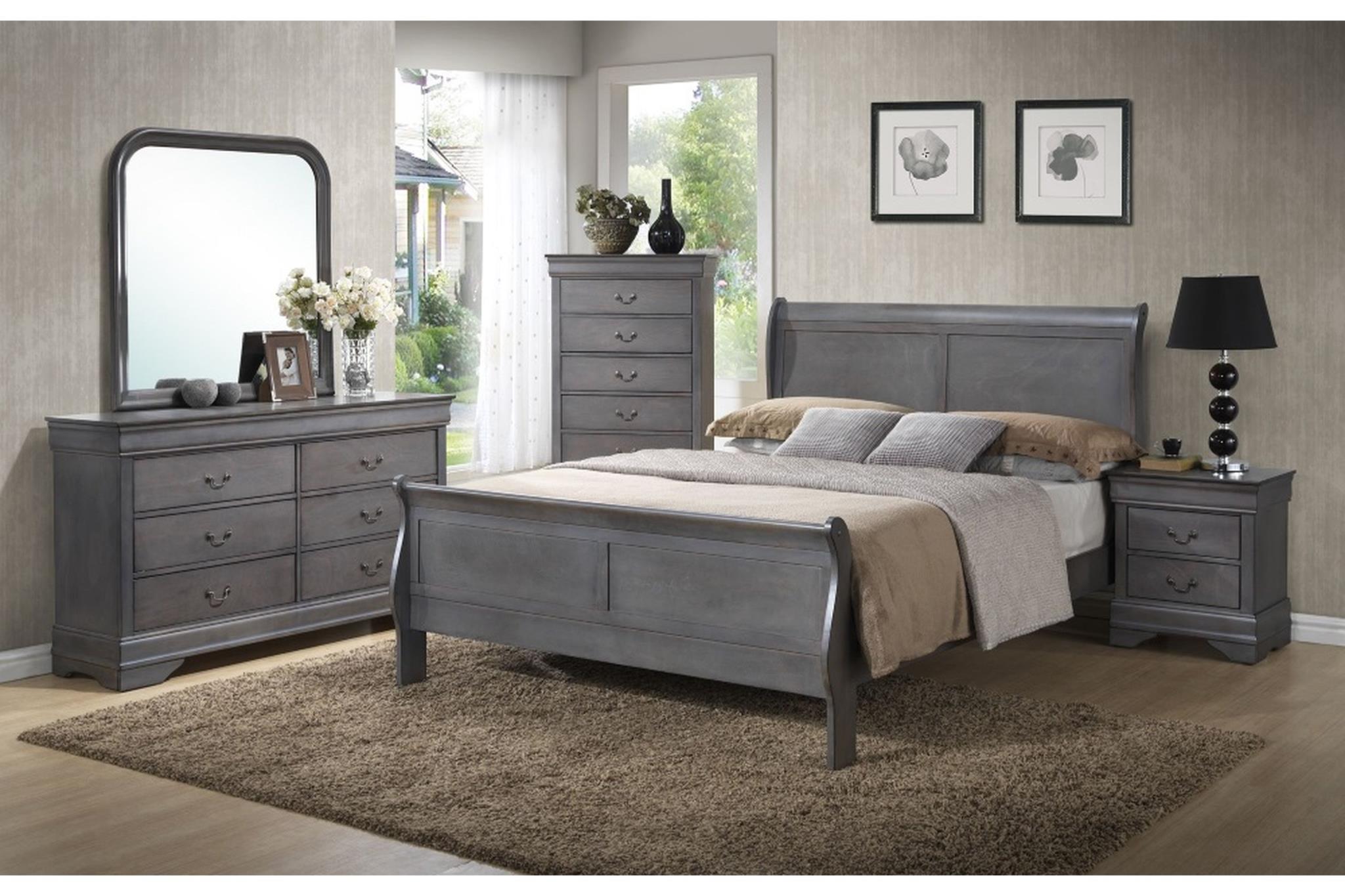 louis philippe dresser grey American Wholesale Furniture Louis Philippe Gray Dresser