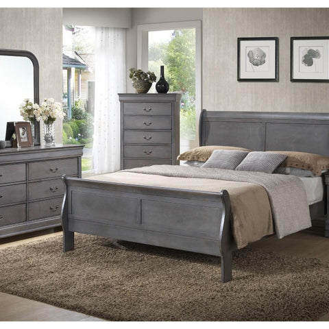 B296  GRAY LOUIS PHILIPPE BEDROOM