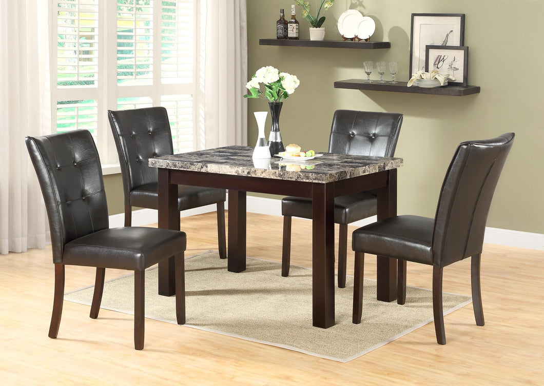D1031 FAUX MARBLE 5PC DINING SET