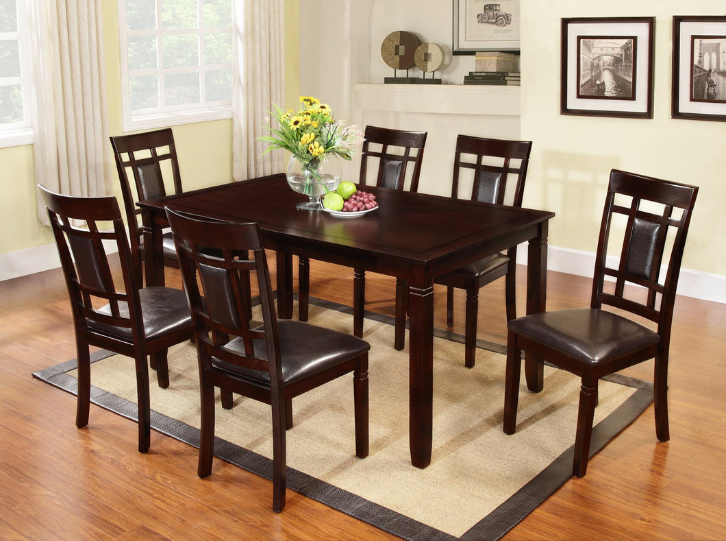 D3334  7PC DINING SET WITH PU CUSHIONS
