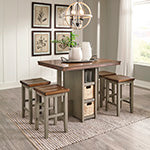 Lettner Counter Height Dining Room Table and Bar Stools (Set of 5)