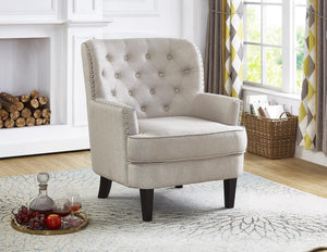 U111 ACCENT CHAIR WITH NAILHEAD