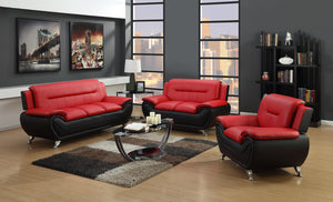 U2705 RED ON BLACK SOFA/LOVE SEAT/ CHAIR