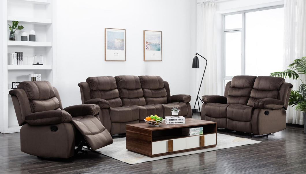 U8400  COCOA SHORT PLUSH RECLINING SOFA/LOVE SEAT/RECLINER