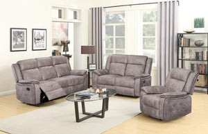 U9077 GREY SOFA & LOVESEAT & RECLINER