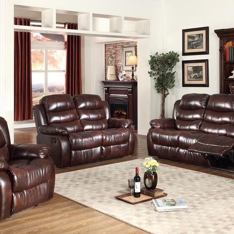 U9500 BROWN RECLINING SOFA/LOVE SEAT/RECLINER