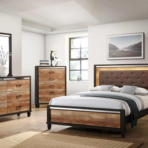 B550 BROWN LED BEDROOM SET