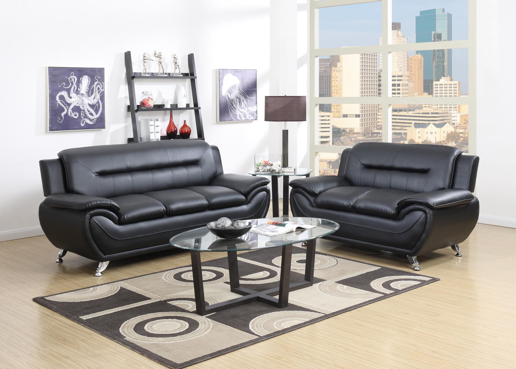 U2701 BLACK SOFA/LOVESEAT/ CHAIR The RoomStyle Furniture